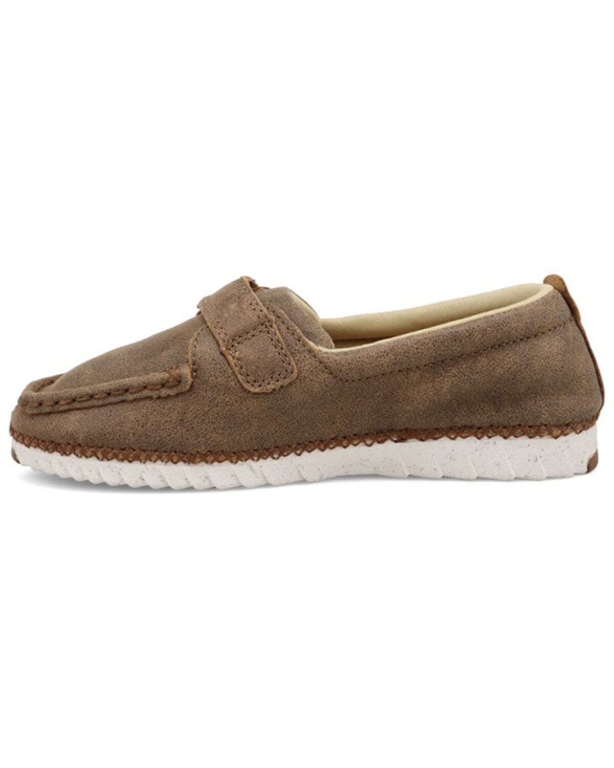 Image #3 - Twisted X Kid's Zero-X Leather Velcro Bomber Casual Shoes - Moc Toe, Brown, hi-res