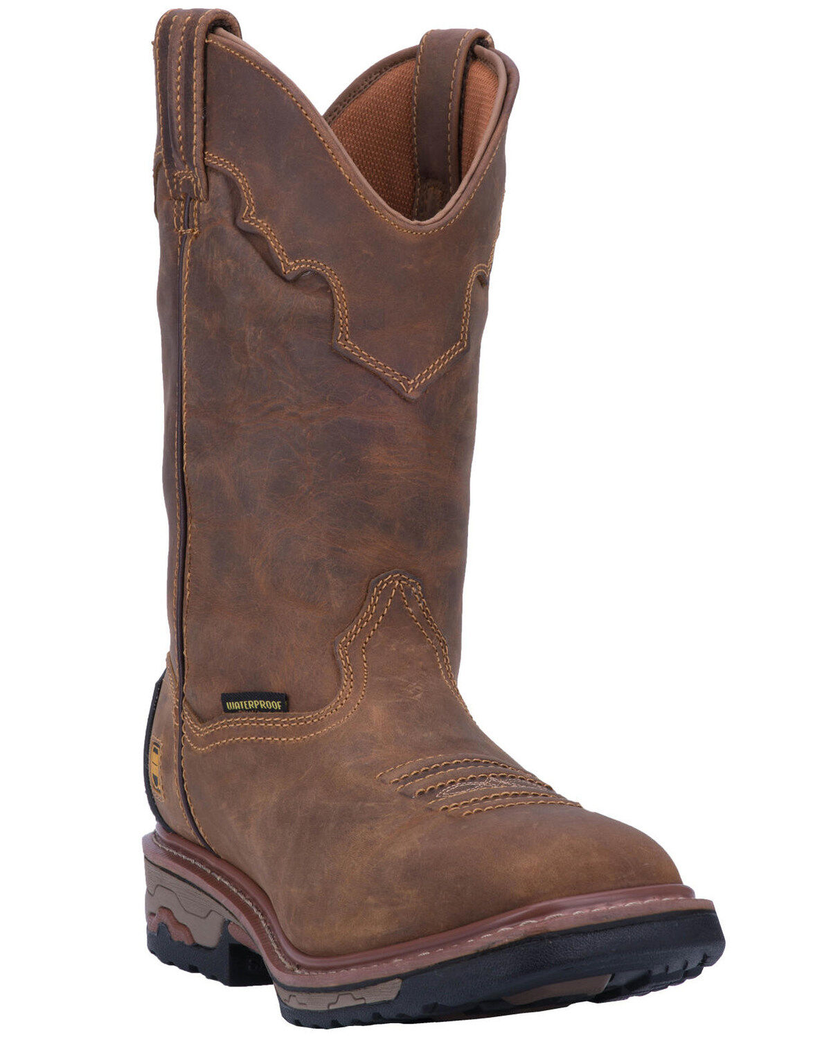 Image #2 - Dan Post Men's Blayde Waterproof Pull On Work Boots, Saddle Tan, hi-res