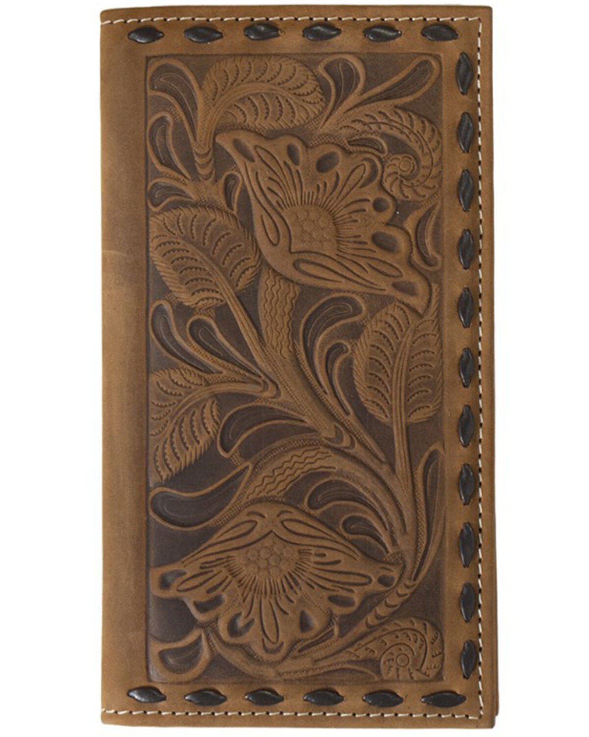 Image #1 - Ariat Women's Floral Embossed Rodeo Wallet, Brown, hi-res