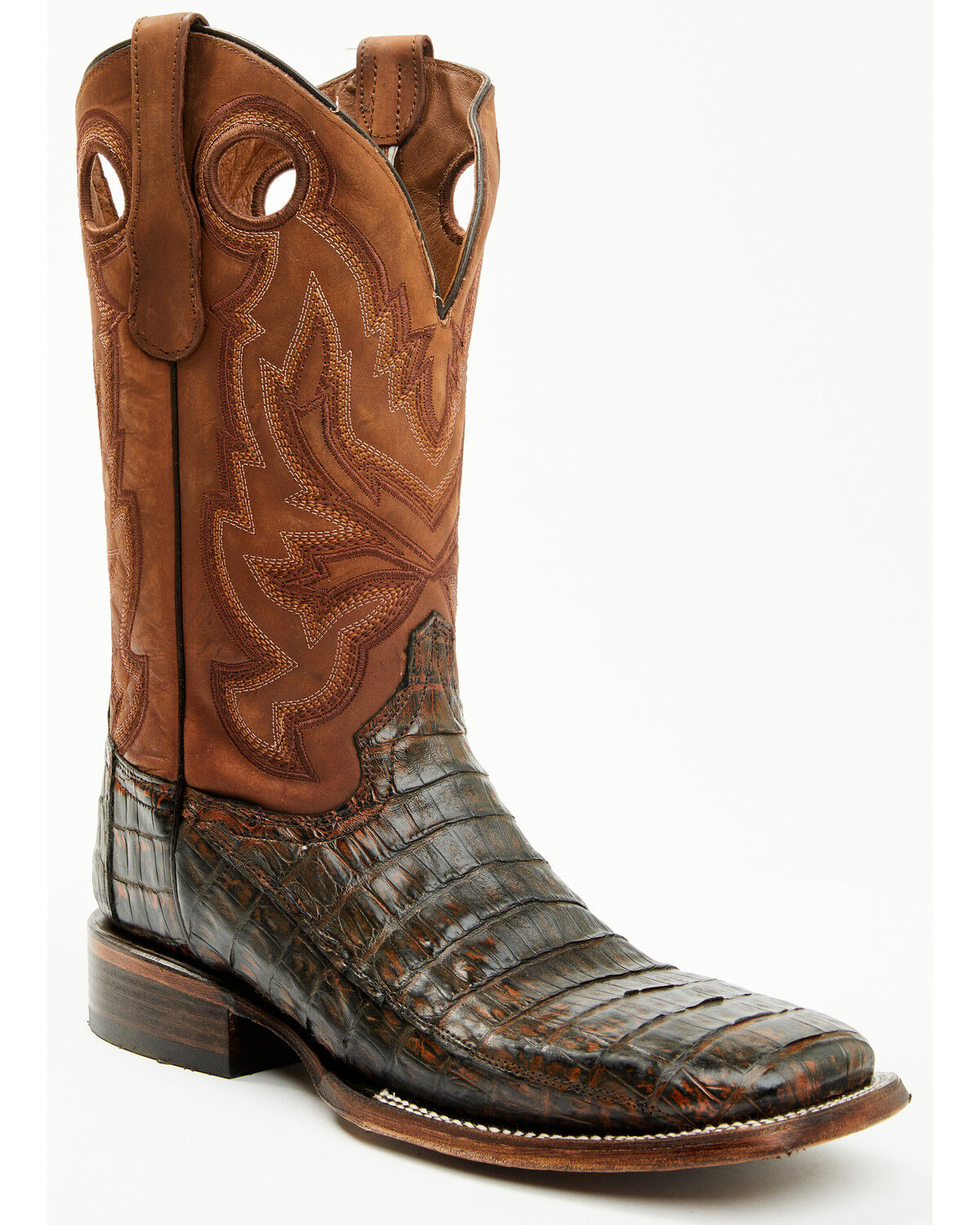Image #1 - Corral Men's Exotic Caiman Western Boots - Broad Square Toe, Black, hi-res