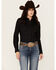 Image #1 - Wrangler Retro Women's Solid Long Sleeve Button-Down Stretch Western Shirt, Black, hi-res
