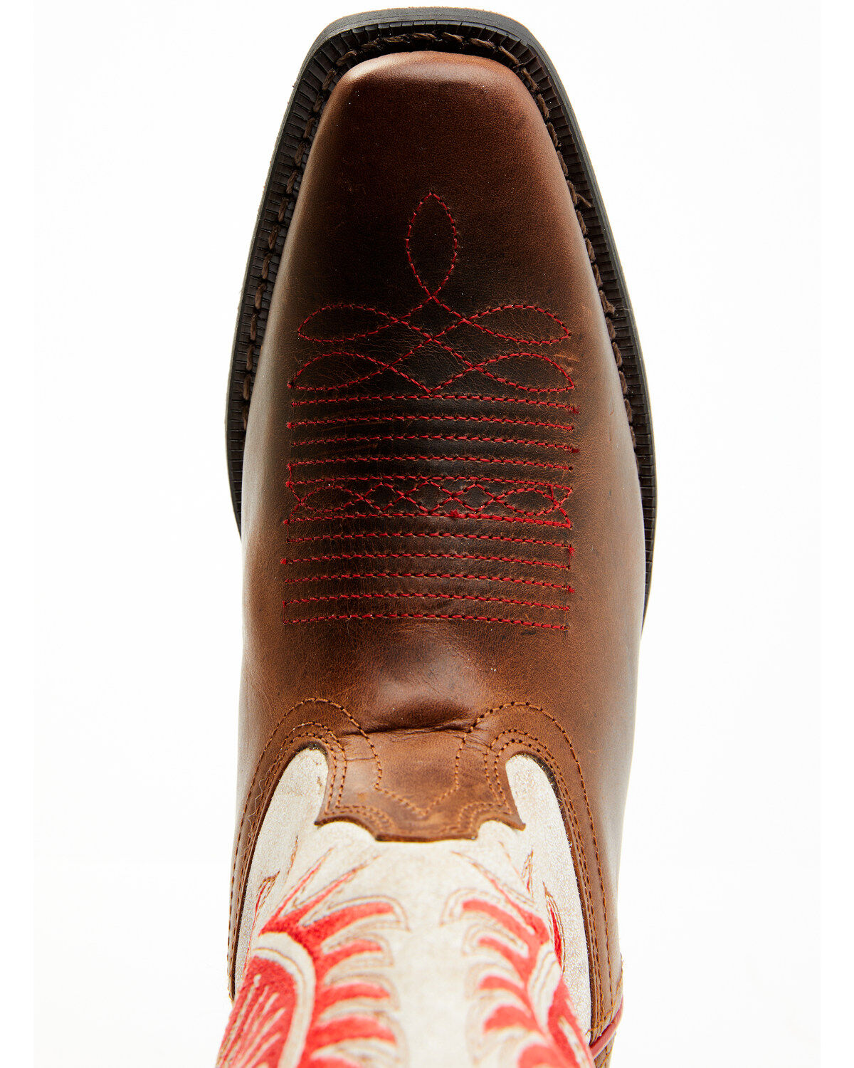 Image #6 - Laredo Women's Feather Love Western Boots - Square Toe, White, hi-res