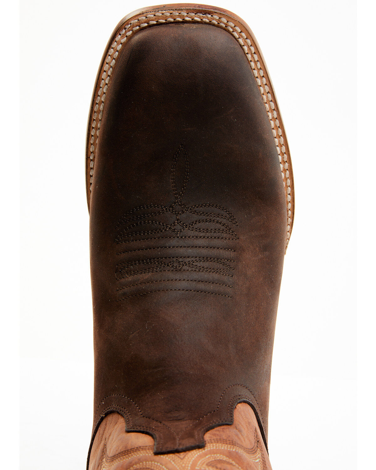 Image #6 - Lucchese Men's Gordon Western Boots - Broad Square Toe, Chocolate, hi-res