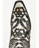 Image #6 - Corral Women's Floral Overlay Sequin Tall Western Boots - Snip Toe, Black/white, hi-res
