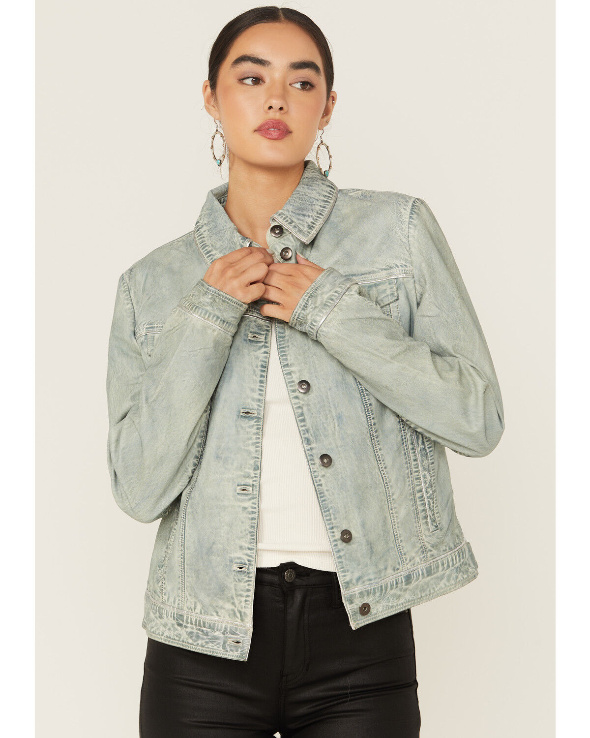 Scully Women's Trucker Jacket, Blue, hi-res