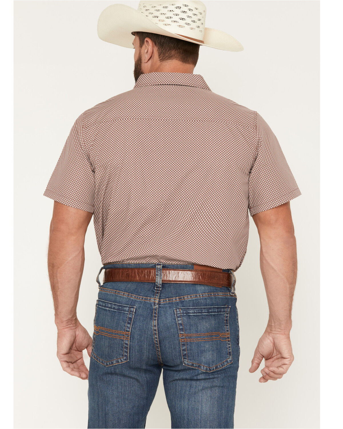 Image #4 - Gibson Trading Co Men's Kick Dust Geo Print Short Sleeve Button-Down Western Shirt - Tall, Burgundy, hi-res