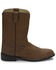 Image #2 - Justin Men's Basics Roper Western Boots - Medium Toe, Bay Apache, hi-res