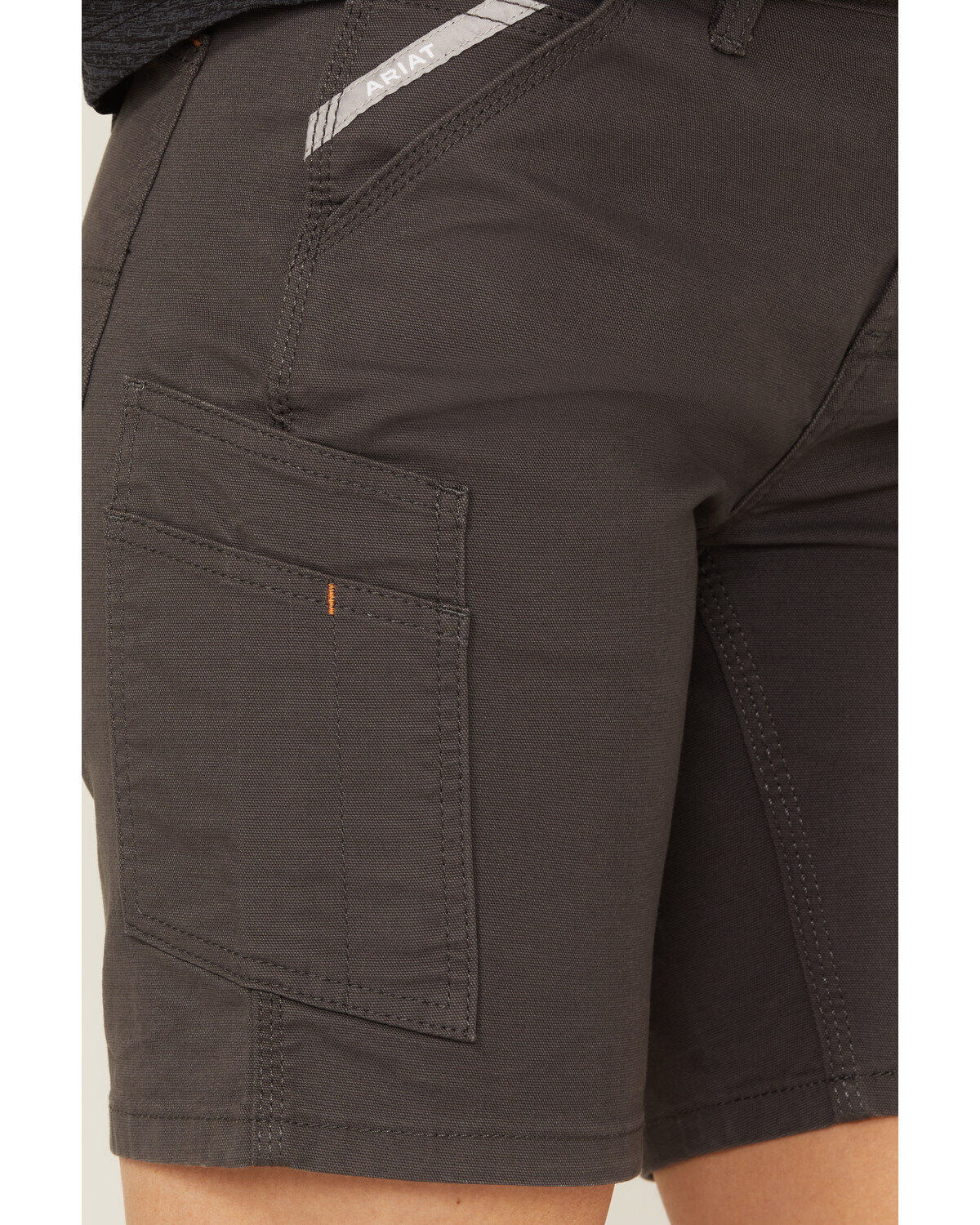 Image #2 - Ariat Women's Rebar Gray DuraStretch Made Tough Work Shorts, Grey, hi-res