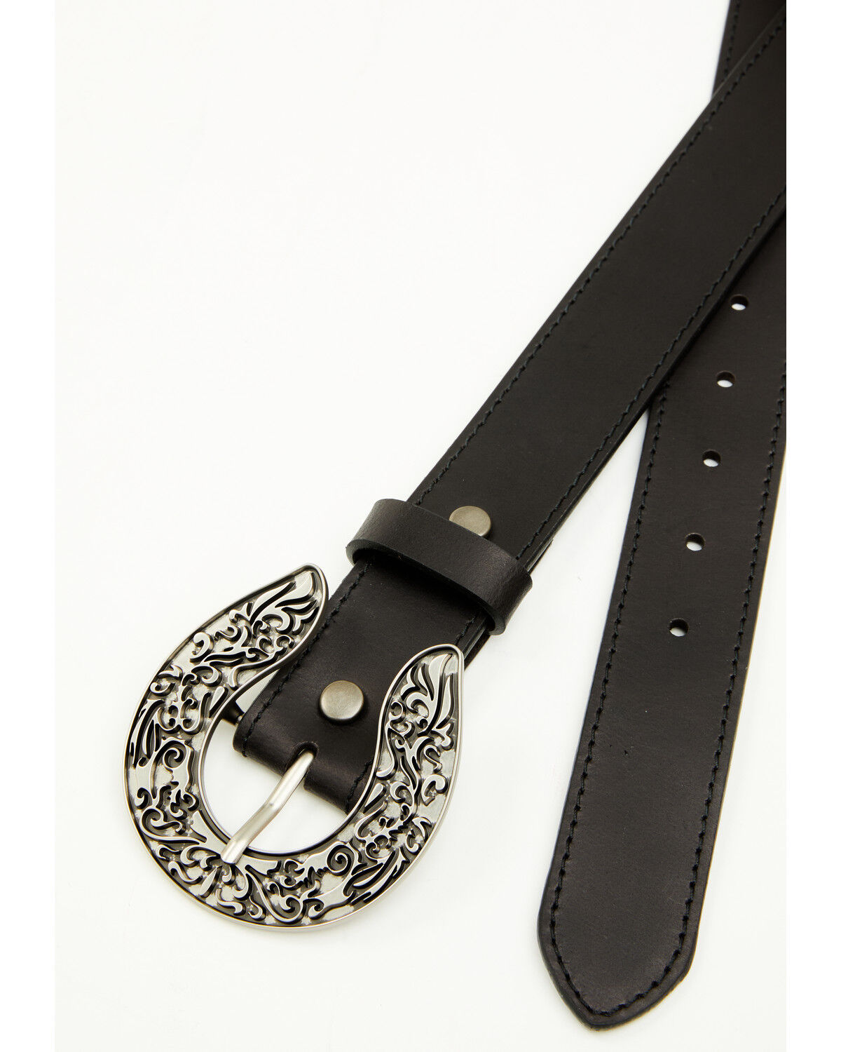 Image #3 - Idyllwind Women's Ember Horseshoe Buckle Belt, Black, hi-res