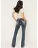 Image #1 - Grace in LA Women's Medium Wash Mid Rise Embellished Bootcut Stretch Denim Jeans, Medium Wash, hi-res