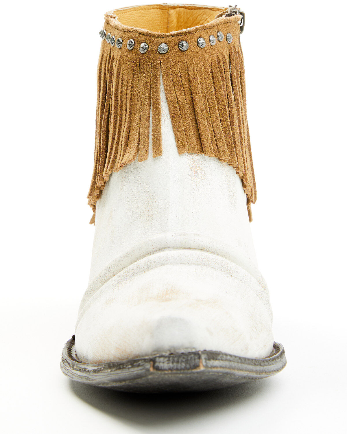 Image #4 - Yippee Ki Yay Women's Tess Western Booties - Snip Toe, Beige, hi-res
