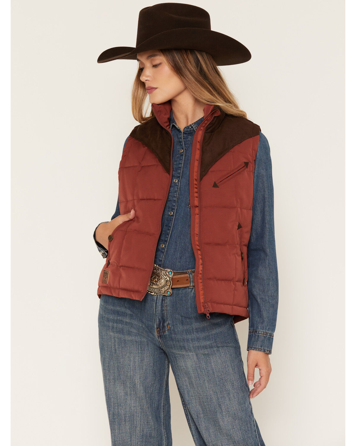 Kimes Ranch Women's Lenora Zip-Up Puffer Vest, Red, hi-res