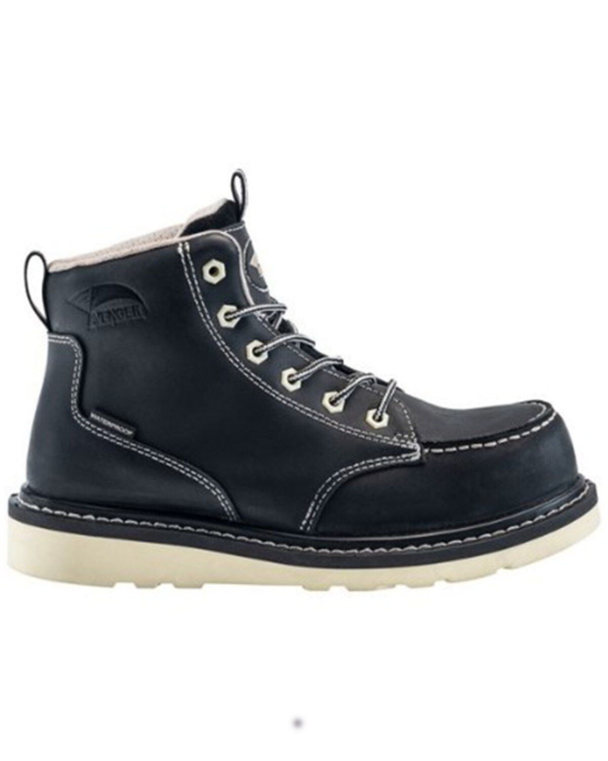 Image #2 - Avenger Women's Mid 6" Lace-Up Waterproof Wedge Work Boots - Composite Toe, Black, hi-res