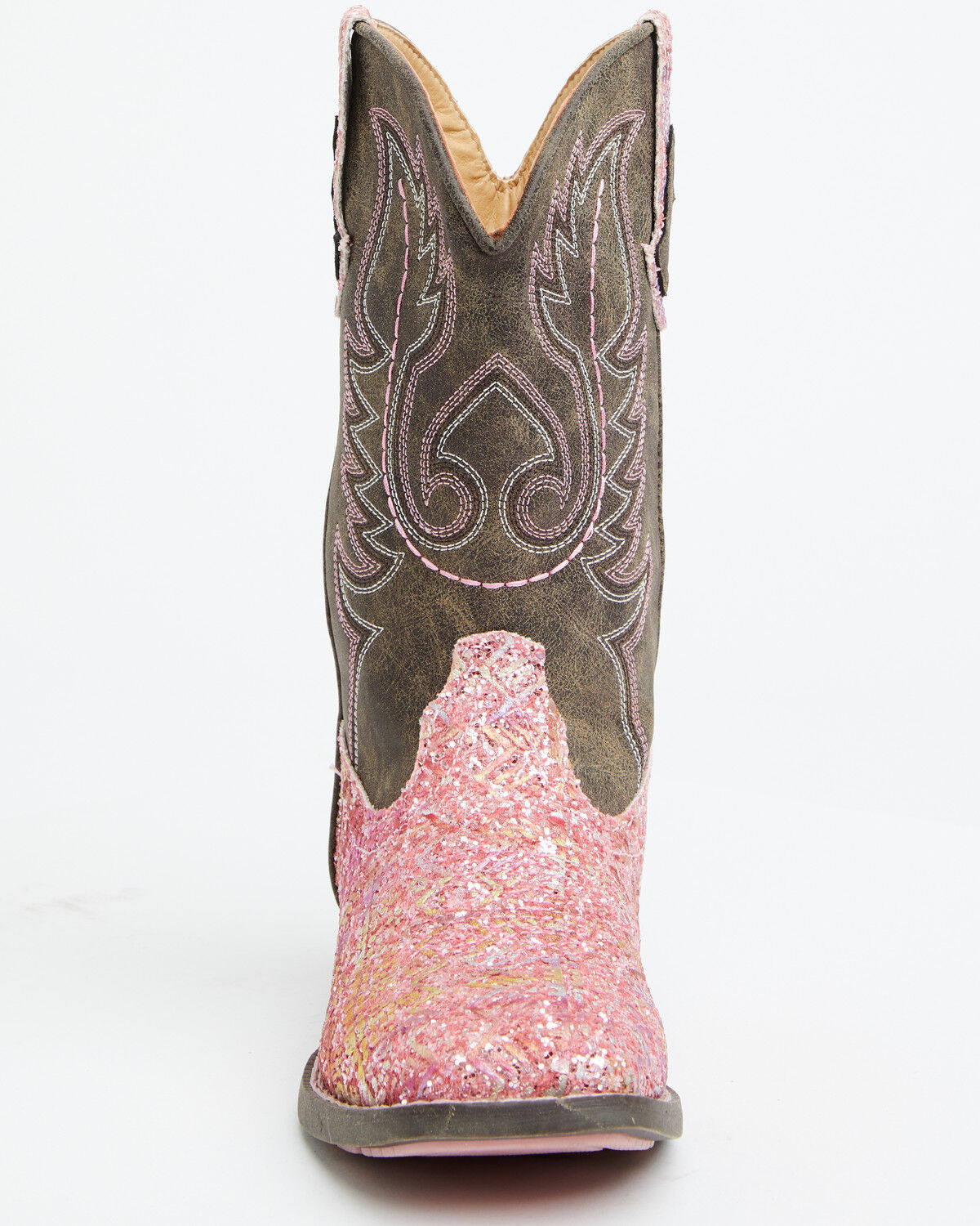 Image #4 - Roper Little Girls' Glitter Southwest Western Boots - Square Toe, Pink, hi-res