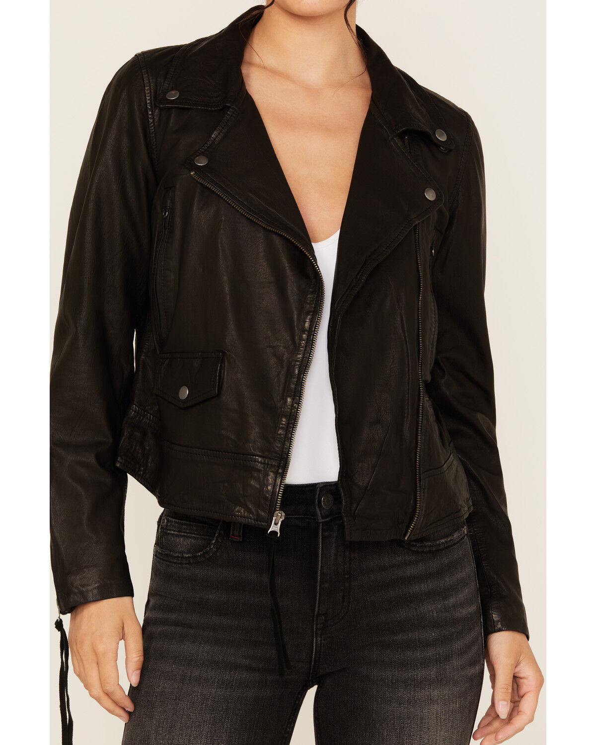 Image #4 - Idyllwind Women's Ashton Leather Moto Jacket, Black, hi-res