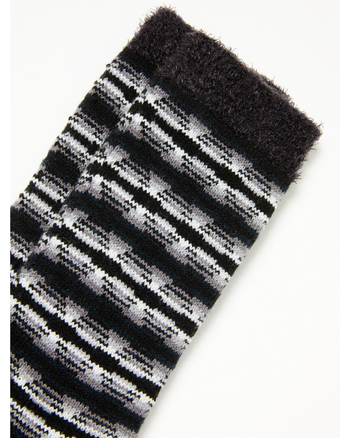 Image #2 - Cody James Men's Onyx Southwestern Print Cozy Crew Socks, Black, hi-res