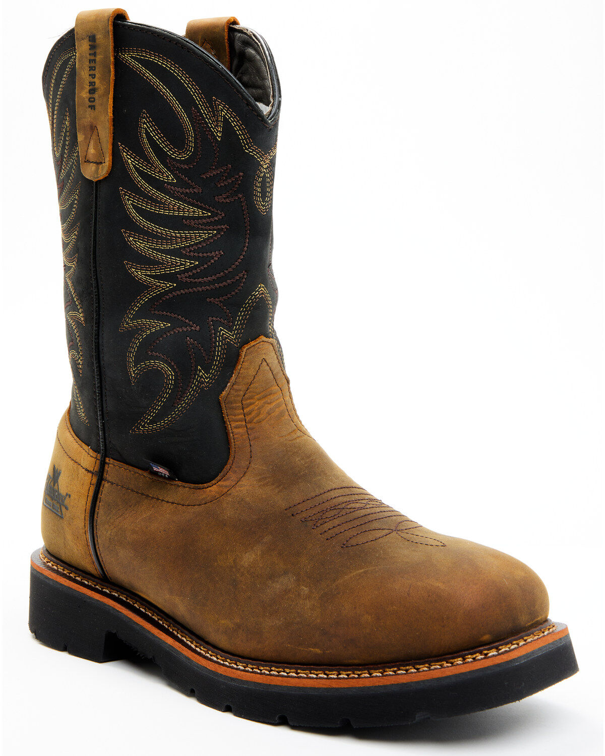 Image #1 - Thorogood Men's 11" USA Waterproof Wellington Work Boots - Steel Toe, Brown, hi-res