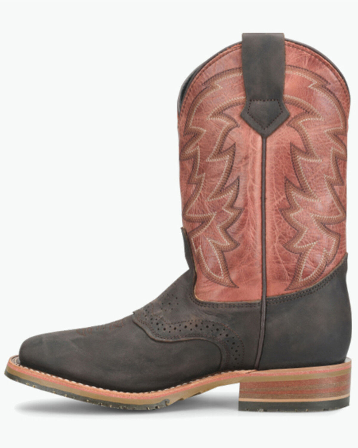 Image #2 - Double H Men's 11" Young Pull-On Work Boots - Steel Toe, Brown, hi-res