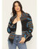 Image #1 - Shyanne Women's Southwestern Print Snap Shacket, Indigo, hi-res