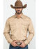 Image #1 - Wrangler Retro Men's Tan Solid Long Sleeve Western Shirt - Tall, Tan, hi-res
