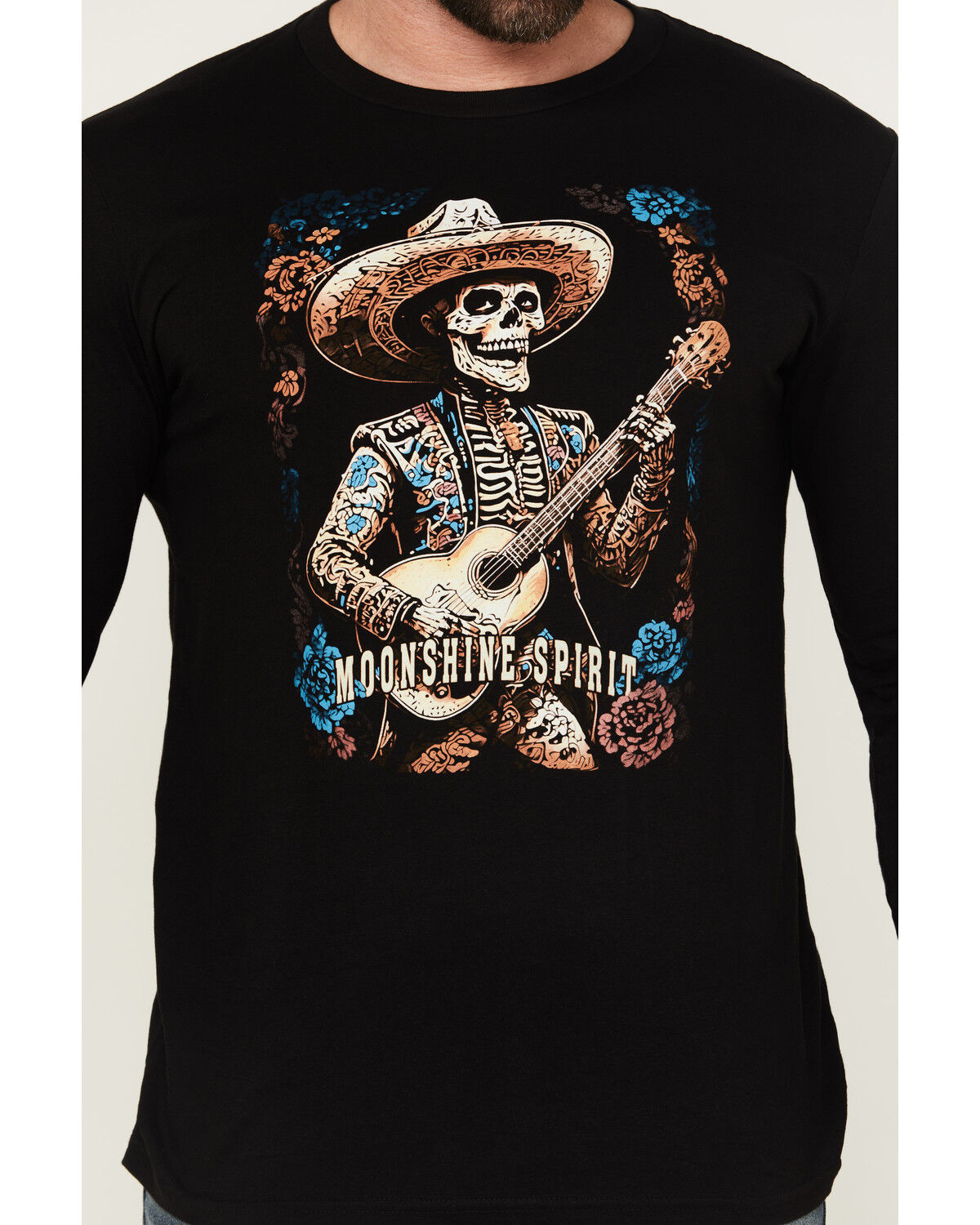 Image #3 - Moonshine Spirit&reg; Men's Solo Guitarist Long Sleeve Graphic T-Shirt, Black, hi-res
