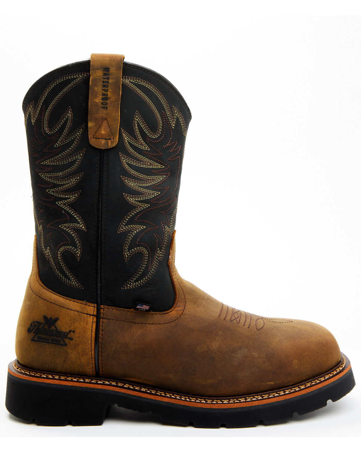 Image #2 - Thorogood Men's 11" USA Waterproof Wellington Work Boots - Steel Toe, Brown, hi-res