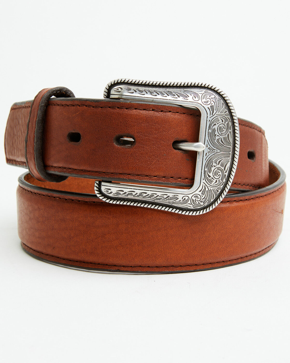 Image #1 - 3D Men's Genuine Leather Belt, Brown, hi-res