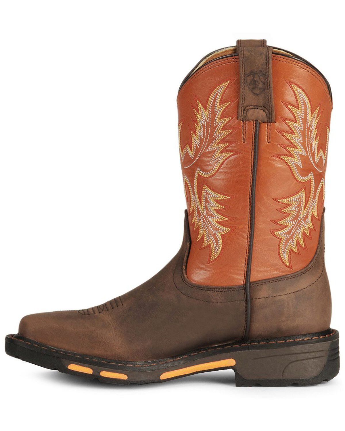 Image #3 - Ariat Boys' Earth WorkHog&reg; Western Boots - Broad Square Toe, Earth, hi-res
