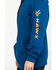 Image #4 - Hawx&reg; Men's Logo Sleeve Performance Fleece Hooded Work Sweatshirt - Big & Tall, Blue, hi-res