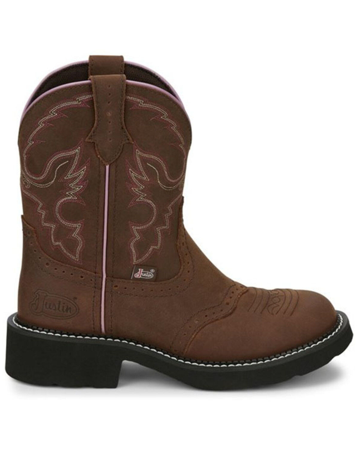 Image #2 - Justin Women's Gemma Performance Western Boots - Round Toe, Distressed Brown, hi-res