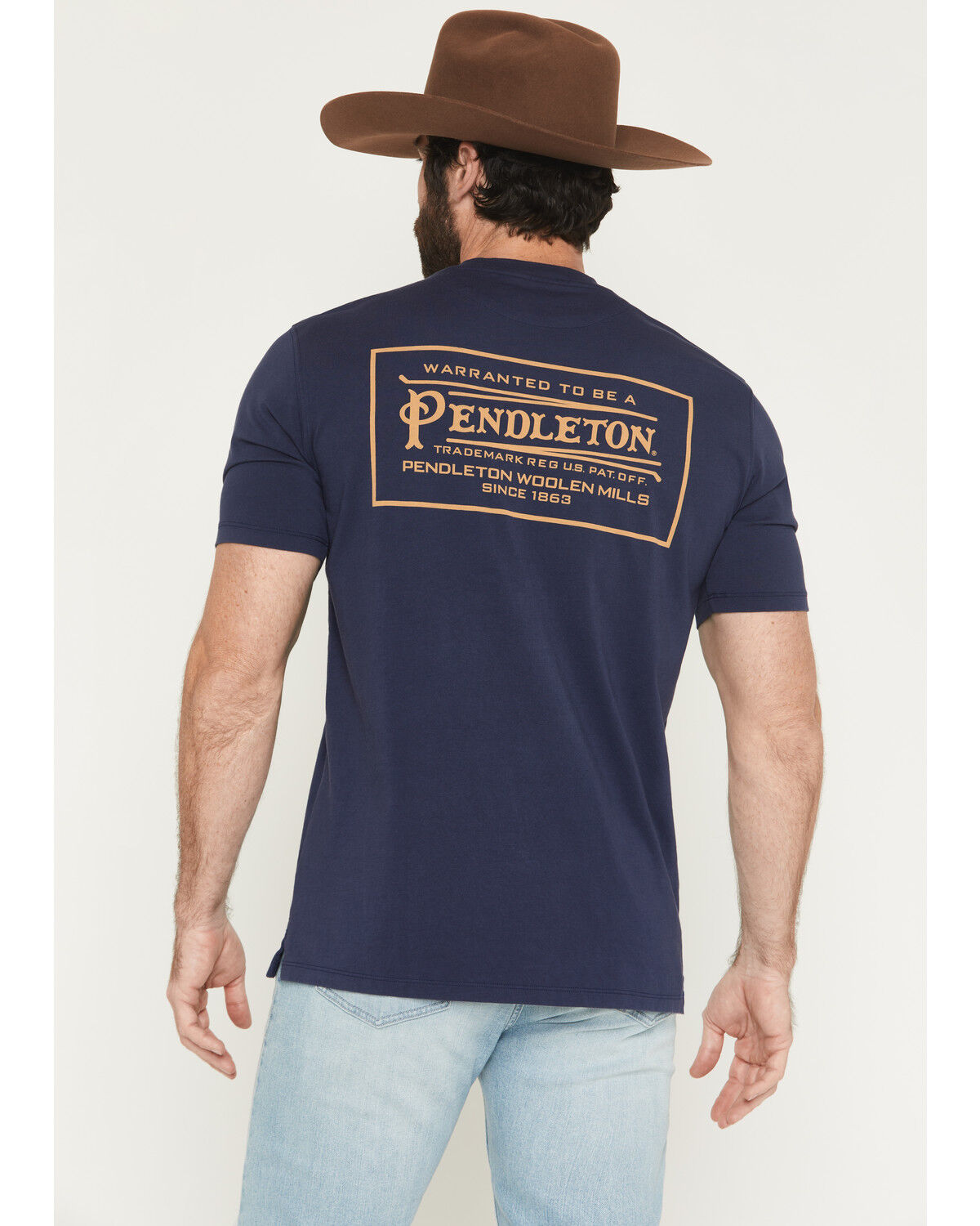 Pendleton Men's Vintage Logo Heavyweight Short Sleeve Graphic T-Shirt, Navy, hi-res