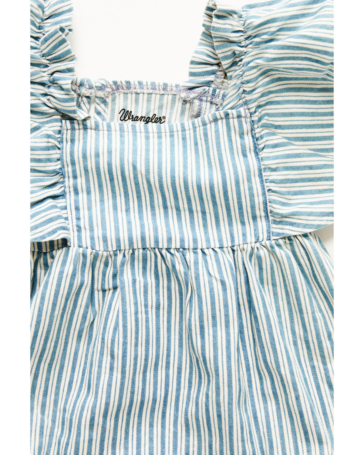 Image #2 - Wrangler Infant Girls' Striped Short Sleeve Denim Dress - 2 Piece, , hi-res