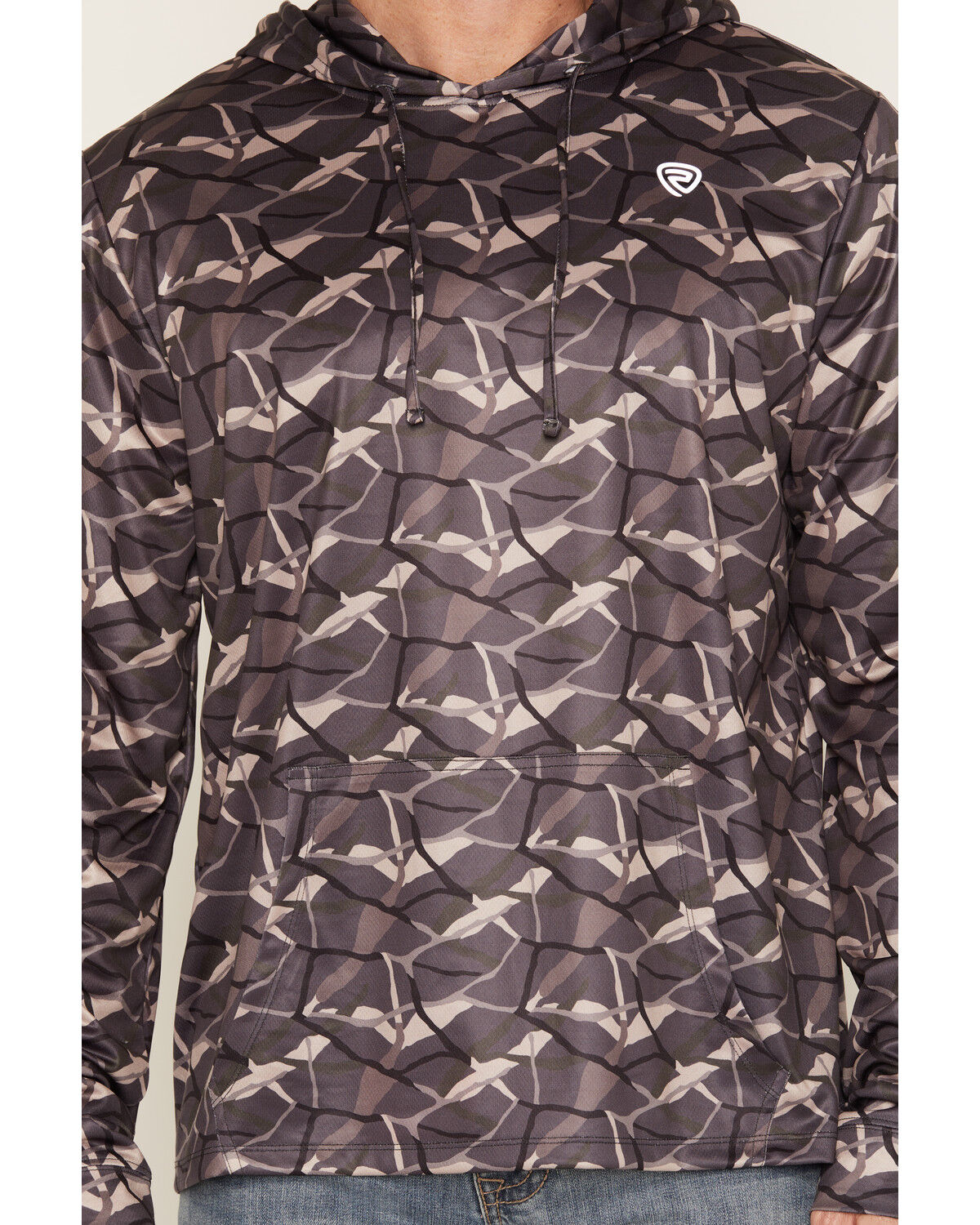 Image #3 - Rock & Roll Denim Men's Camo Print Long Sleeve Hooded Performance Shirt, Taupe, hi-res