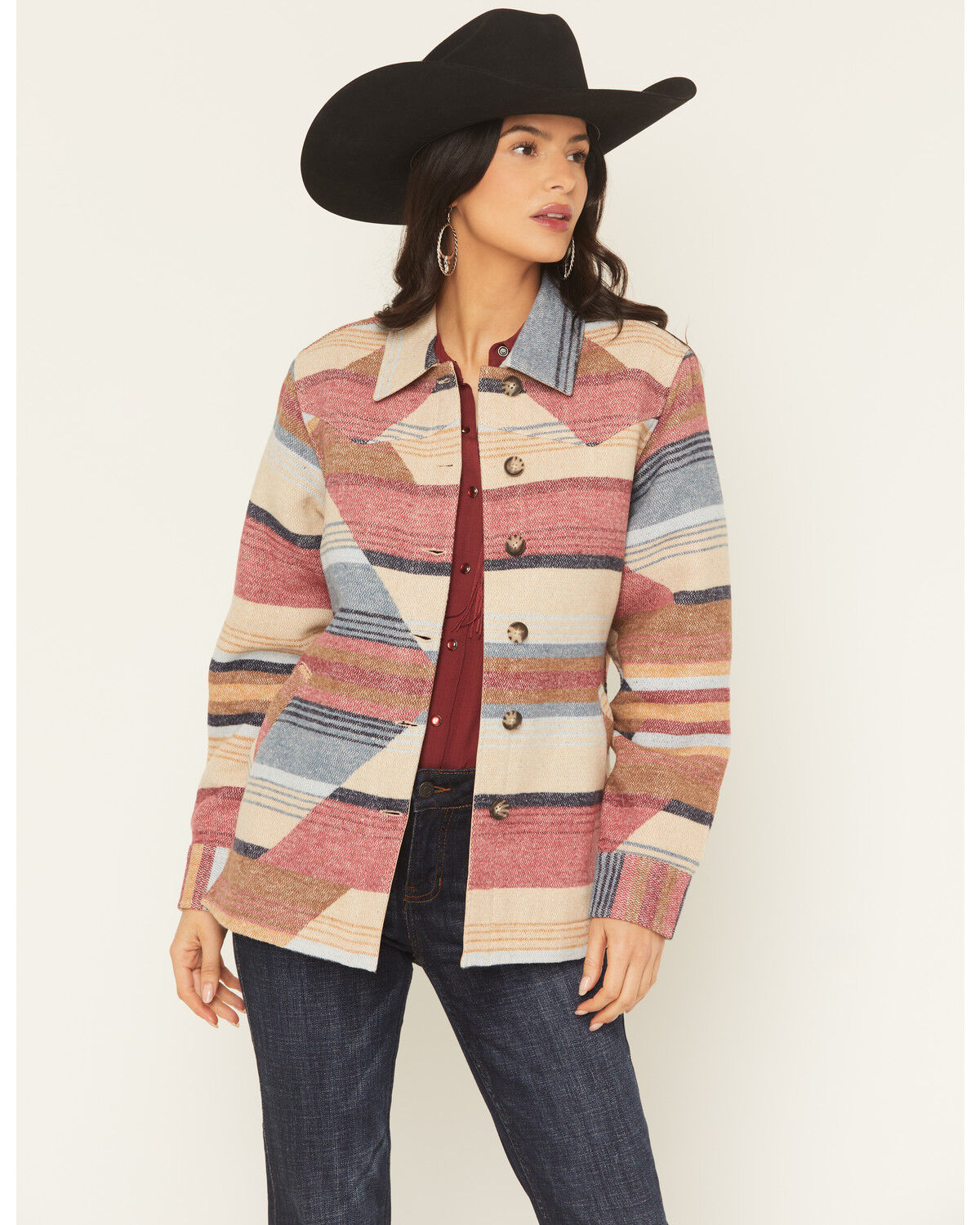 Image #1 - Idyllwind Women's Mistywinds Printed Blanket Shacket, Rose, hi-res