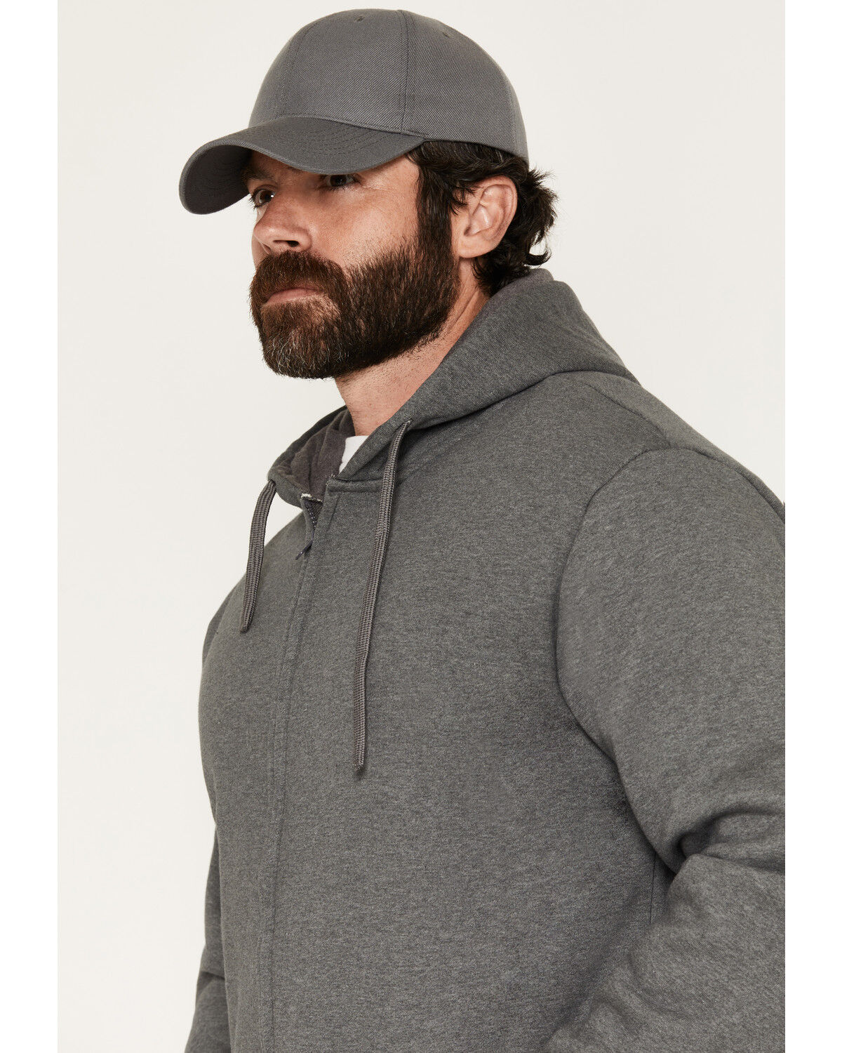 Image #2 - Forge Workwear Men's FR Solid Zip-Up Work Jacket, Charcoal, hi-res