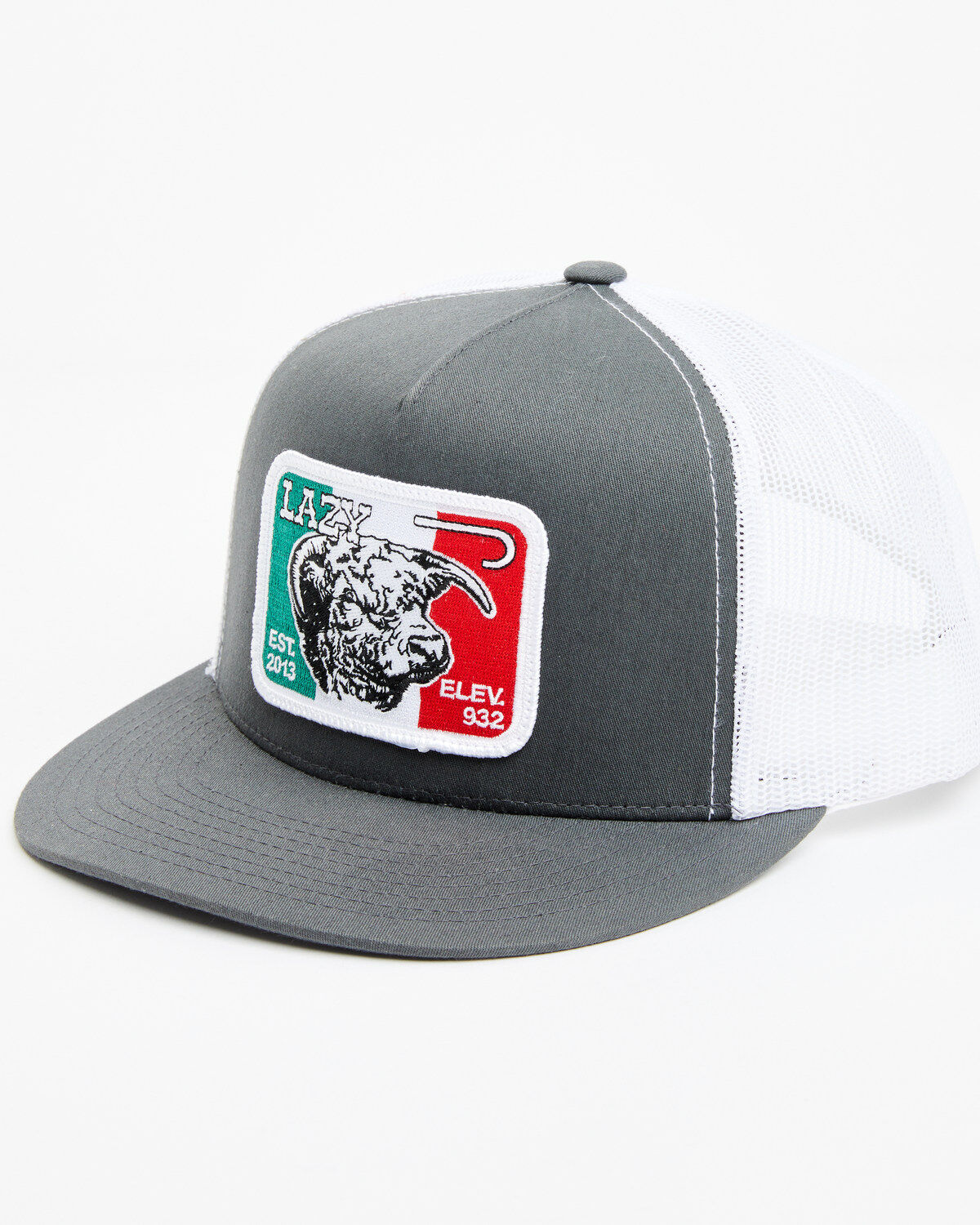 Image #1 - Lazy J Ranch Men's Mexico Flag Elevation Ball Cap, Grey, hi-res