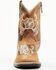 Image #4 - Shyanne Toddler Girls' Little Bitty Lasy Western Boots - Broad Square Toe, Brown, hi-res