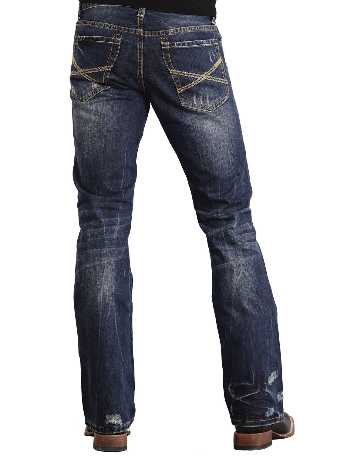 Image #1 - Stetson Men's Rocker Fit Straight Leg Jeans, Dark Stone, hi-res