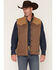 Image #1 - Rock & Roll Denim Men's Quilted Solid Waxed Canvas Vest, Khaki, hi-res