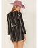 Image #4 - Sadie & Sage Women's Never Too Much Stripe Mini Dress, Black, hi-res