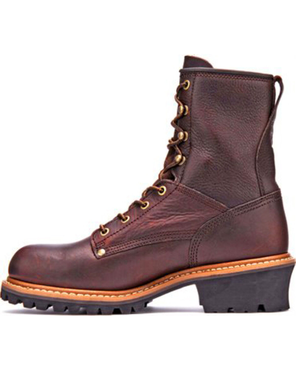 Image #2 - Carolina Men's Logger 8" Work Boots, Brown, hi-res