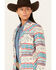 Image #2 - Outback Trading Co Women's Lorelei Southwestern Thunderbird Print Long Sleeve Snap Performance Shirt, Tan, hi-res
