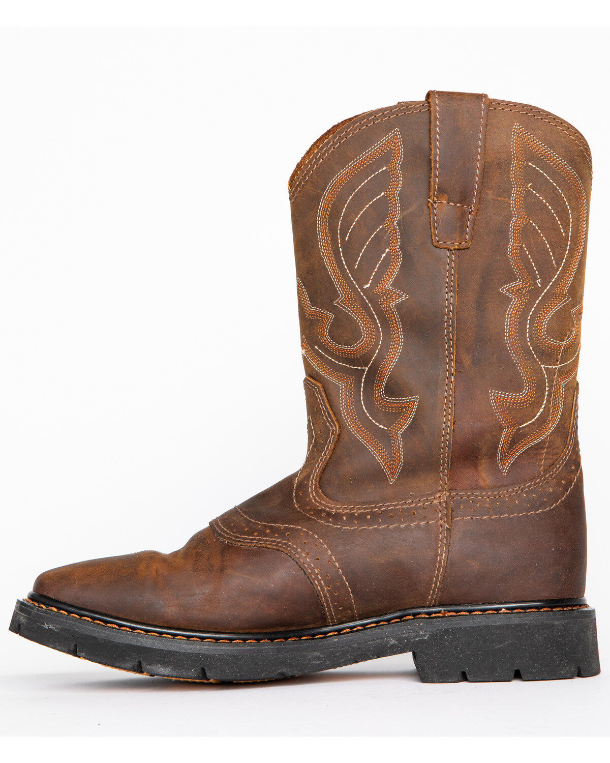 Image #5 - Cody James&reg; Men's Broad Square Toe Western Work Boots, Brown, hi-res