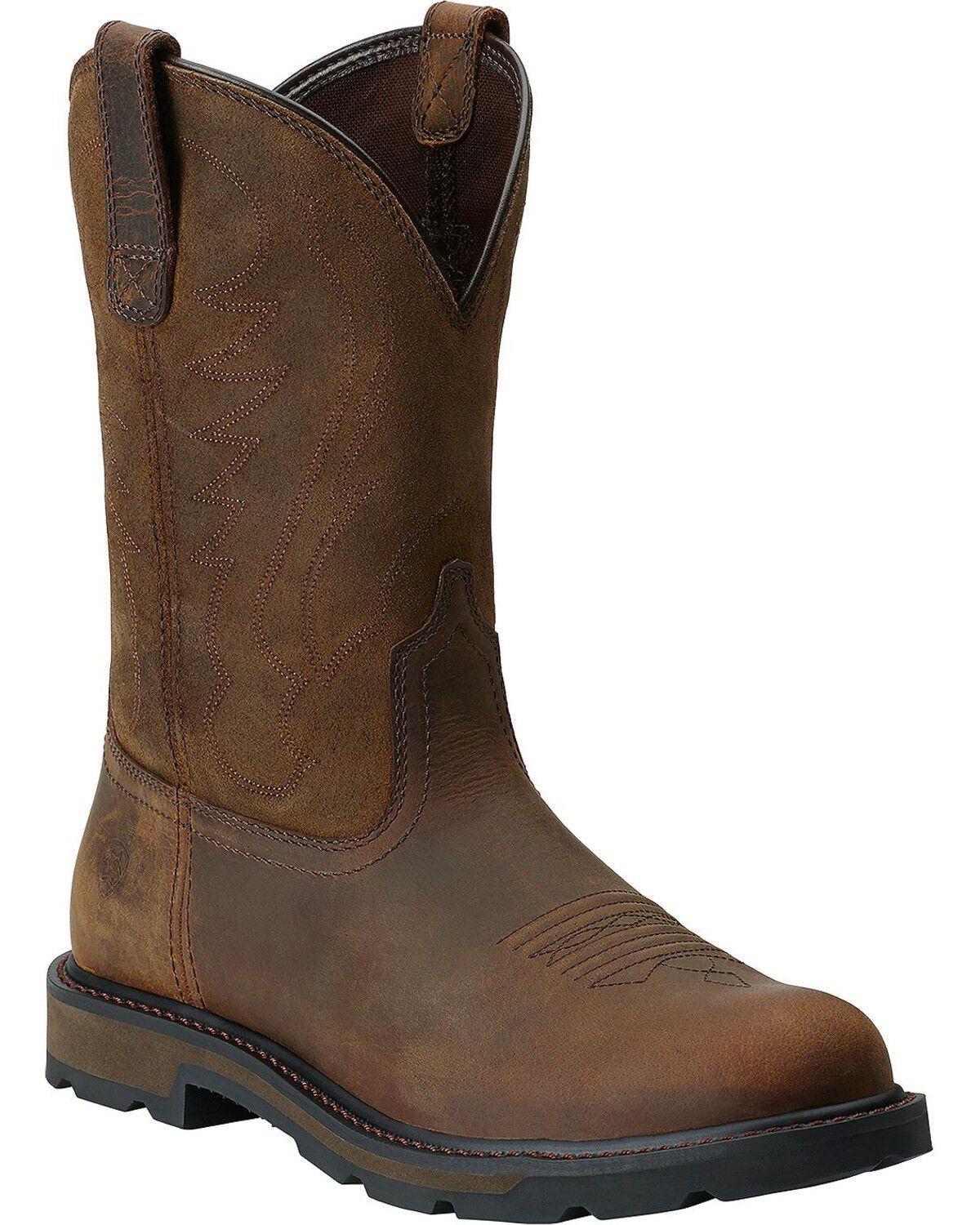 Image #1 - Ariat Men's Groundbreaker Pull On Work Boots - Soft Toe, Brown, hi-res