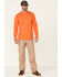 Image #2 - Hawx Men's Solid Orange Forge Long Sleeve Work Pocket T-Shirt - Tall, Orange, hi-res