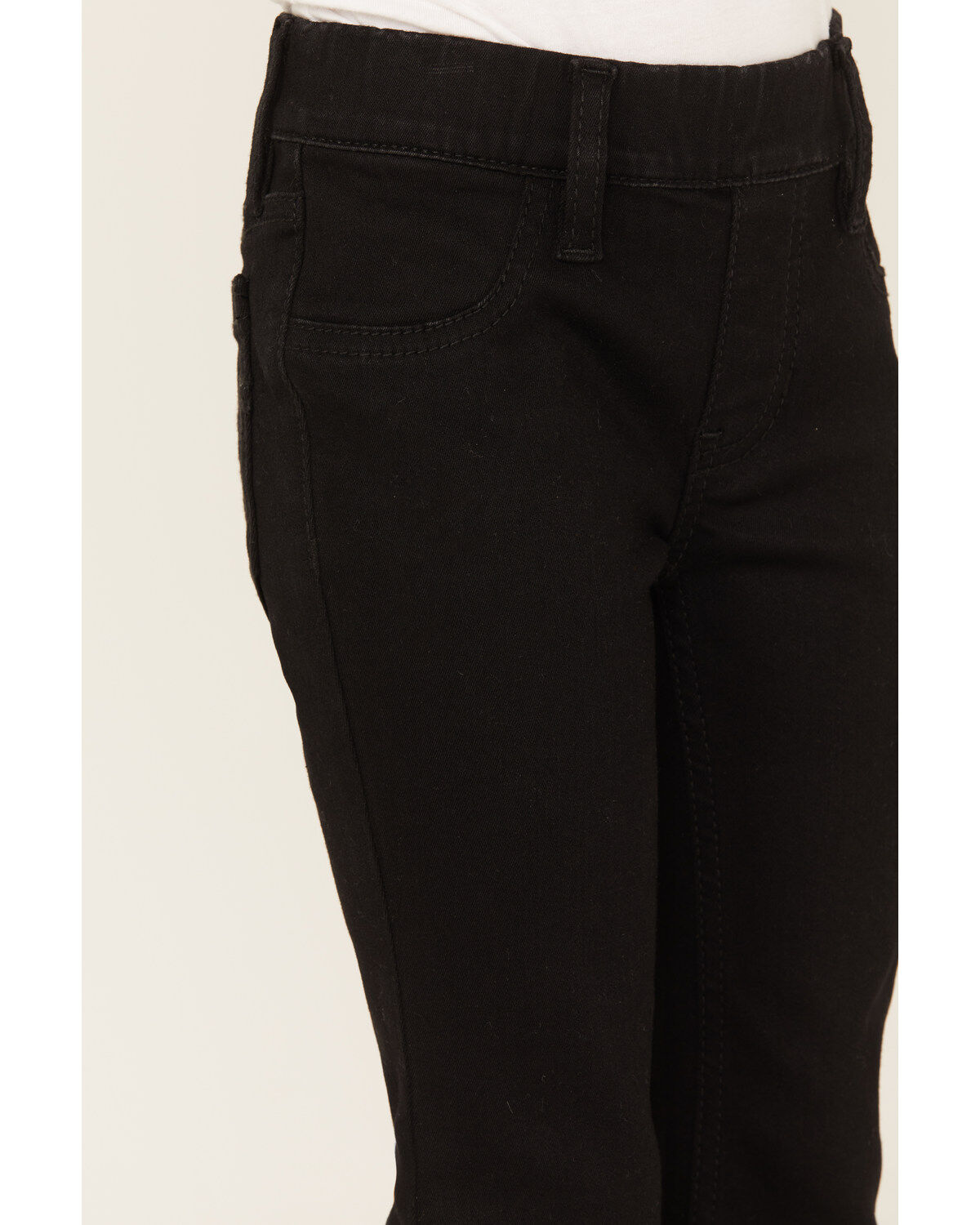 Image #2 - Shyanne Little Girls' Pull-On Super Stretch Denim Flare Jeans, Black, hi-res