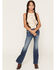 Image #3 - Shyanne Little Girls' Westend Medium Wash Horse Pocket Bootcut Stretch Denim Jeans, Medium Wash, hi-res