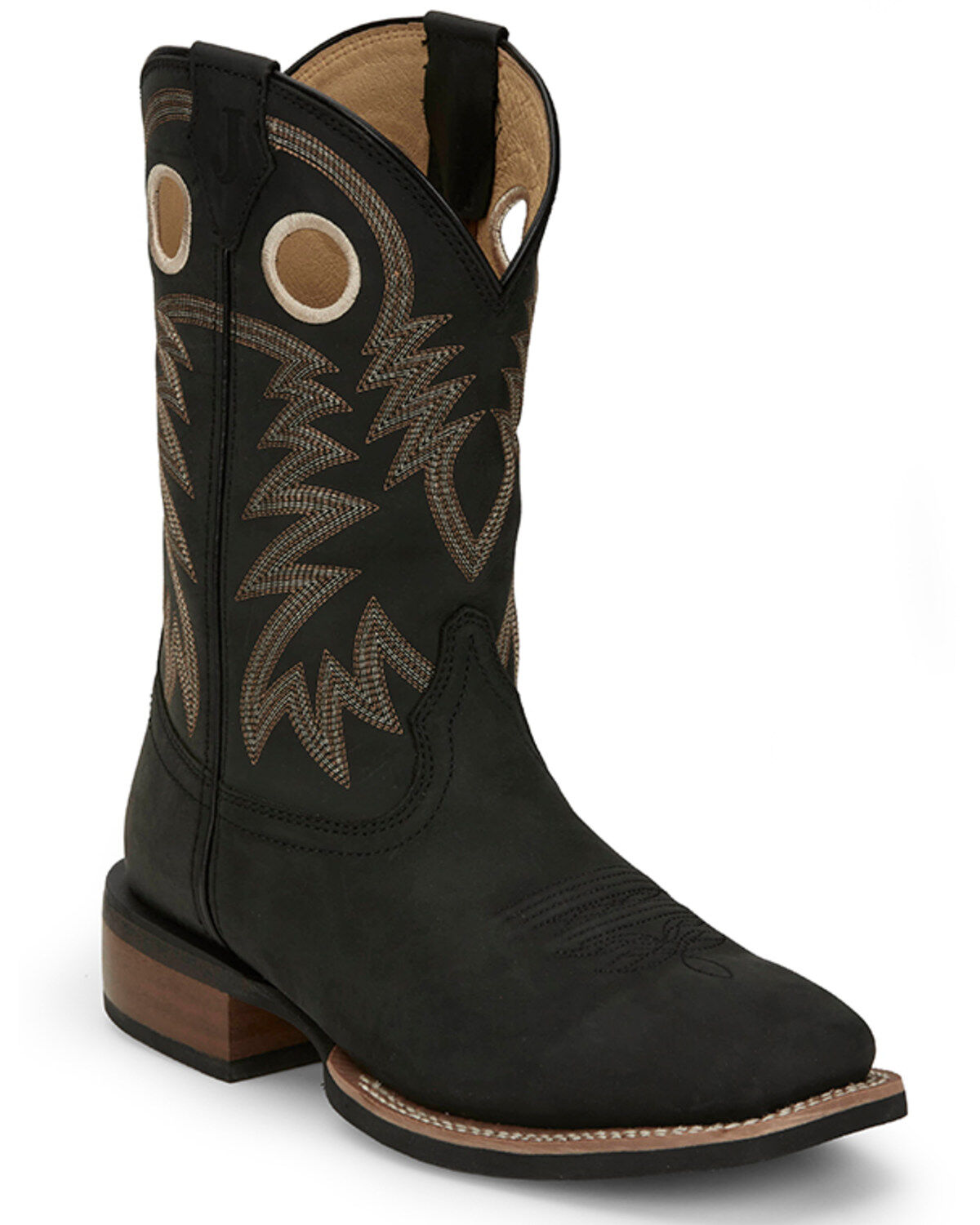 Image #1 - Justin Men's Frontier Shane Performance Western Boots - Broad Square Toe, Black, hi-res