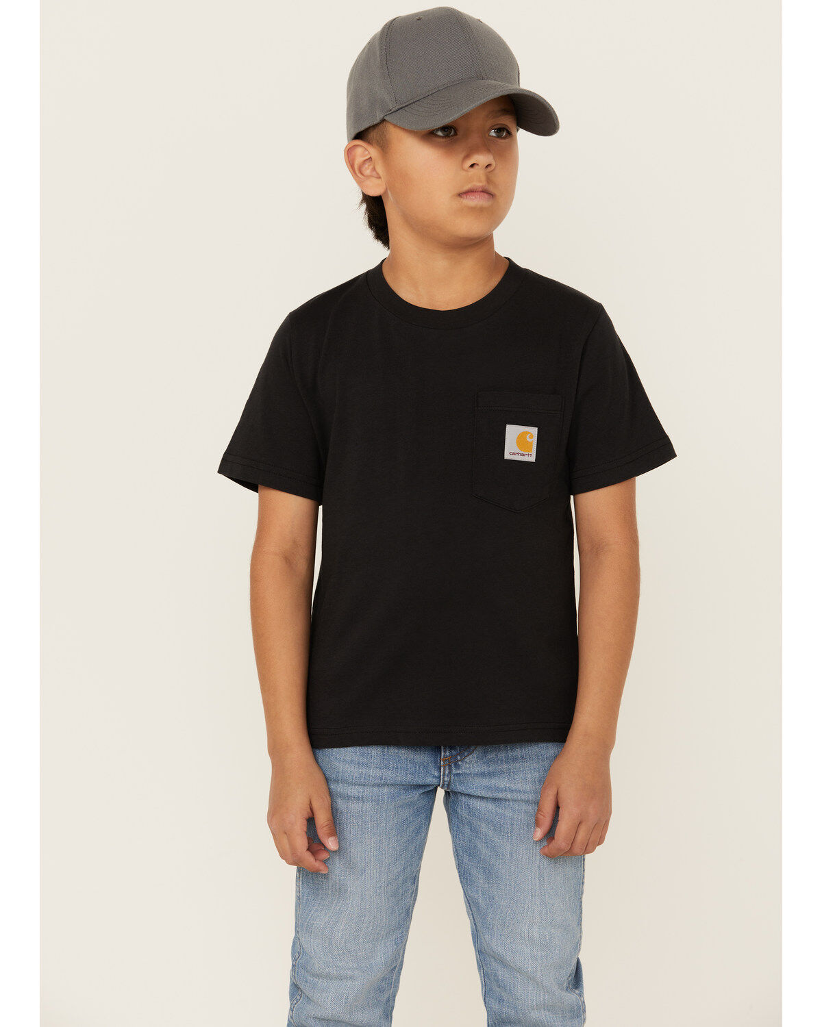 Image #1 - Carhartt Little Boys' Solid Short Sleeve Pocket T-Shirt, Black, hi-res