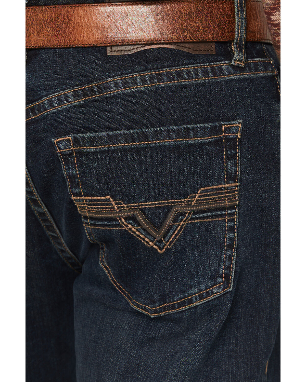 Image #4 - Rock & Roll Denim Men's Dark Wash Double Barrel Relaxed Straight Reflex Stretch Denim Jeans, Dark Wash, hi-res